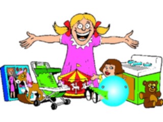 Sticker Custom Preview Image #083815 Kids Stuff Images Girlwith Toys