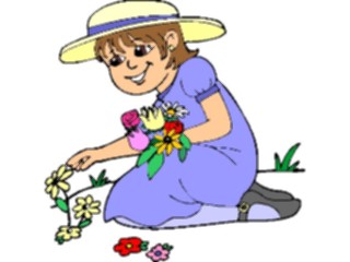 Sticker Custom Preview Image #084021 Kids Stuff Images Picking Flowers