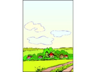 Sticker Custom Preview Image #085068 Landscapes Landscapes Country Village