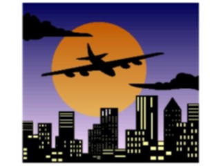 Sticker Custom Preview Image #085301 Landscapes Landscapes Nightline Airplane