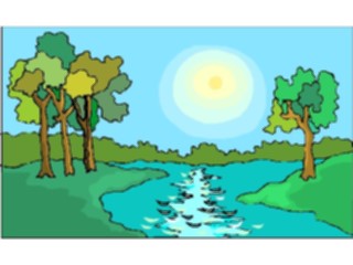 Sticker Custom Preview Image #085391 Landscapes Landscapes Riverby Moonlight