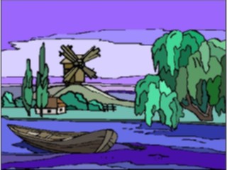 Sticker Custom Preview Image #085400 Landscapes Landscapes River Windmill