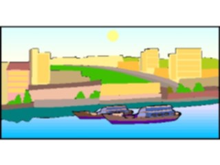 Sticker Custom Preview Image #085403 Landscapes Landscapes Riverwith Boats