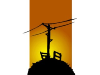 Sticker Custom Preview Image #085522 Landscapes Landscapes Sunset Power Lines