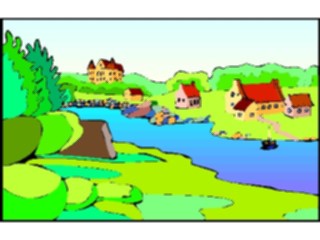 Sticker Custom Preview Image #085559 Landscapes Landscapes Townby Lake2