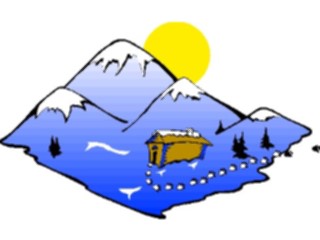 Sticker Custom Preview Image #085945 Landscapes Mountains Mountains Cabin