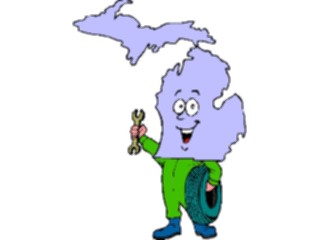 Sticker Custom Preview Image #086079 Maps Cartoons Michigan1