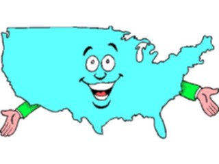 Sticker Custom Preview Image #086136 Maps Cartoons U S A Happy