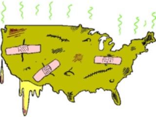 Sticker Custom Preview Image #086139 Maps Cartoons U S A Injured