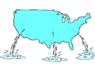 Sticker Custom Preview Image #086140 Maps Cartoons U S A Leaking