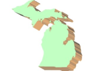 Sticker Custom Preview Image #087565 Maps U S A States Michigan04