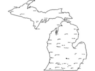 Sticker Custom Preview Image #087573 Maps U S A States Michigan12