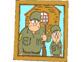 Sticker Custom Preview Image #088648 Military Cartoons American Gothic