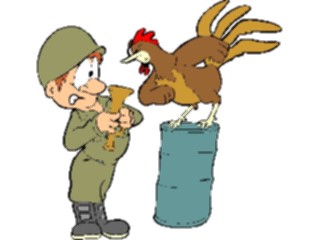 Sticker Custom Preview Image #088678 Military Cartoons Buglervs Rooster