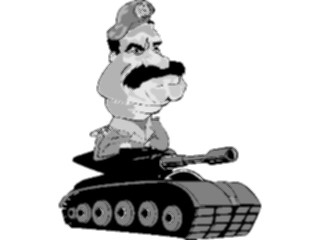 Sticker Custom Preview Image #088761 Military Cartoons Hussein In Tank