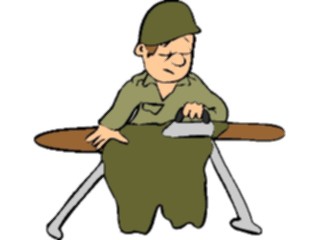 Sticker Custom Preview Image #088766 Military Cartoons Ironing Uniform