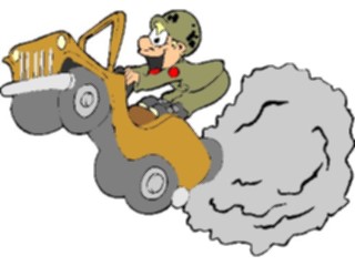 Sticker Custom Preview Image #088769 Military Cartoons Jeep Doing Wheelie