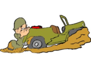 Sticker Custom Preview Image #088770 Military Cartoons Jeep Stuckin Mud
