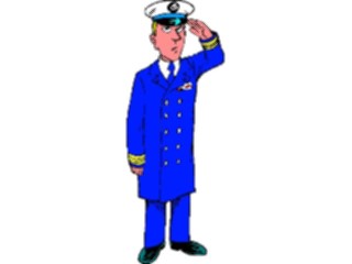 Sticker Custom Preview Image #088798 Military Cartoons Navy Officer Saluting