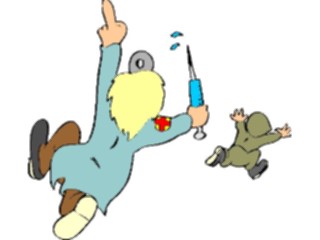 Sticker Custom Preview Image #088836 Military Cartoons Runningfrom Nurse