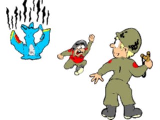 Sticker Custom Preview Image #088860 Military Cartoons Shot Down