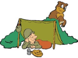 Sticker Custom Preview Image #088901 Military Cartoons Soldier Camping