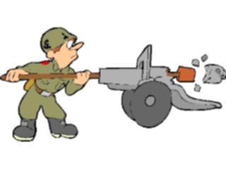Sticker Custom Preview Image #088904 Military Cartoons Soldier Cleaning Cannon