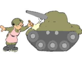 Sticker Custom Preview Image #088905 Military Cartoons Soldier Cleaning Tank