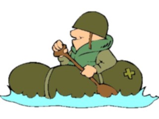 Sticker Custom Preview Image #088930 Military Cartoons Soldierin Raft