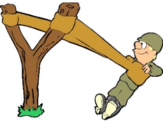 Sticker Custom Preview Image #088931 Military Cartoons Soldierin Sling Shot