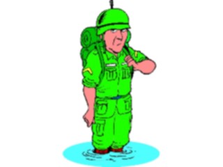 Sticker Custom Preview Image #088937 Military Cartoons Soldierin Water1