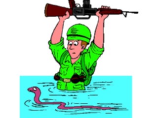 Sticker Custom Preview Image #088938 Military Cartoons Soldierin Water2