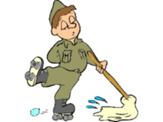 Sticker Custom Preview Image #088950 Military Cartoons Soldier Mopping Floor2