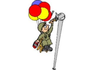 Sticker Custom Preview Image #088956 Military Cartoons Soldier Painting Flagpole
