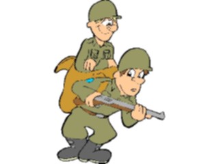 Sticker Custom Preview Image #088959 Military Cartoons Soldier Piggyback