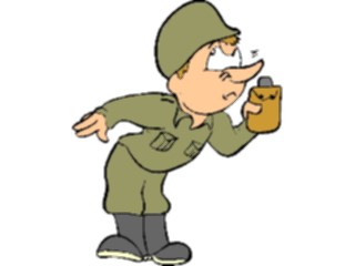 Sticker Custom Preview Image #088975 Military Cartoons Soldier Sniffing Canteen
