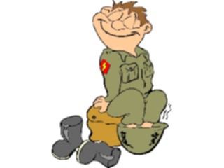 Sticker Custom Preview Image #088976 Military Cartoons Soldier Soaking Feet