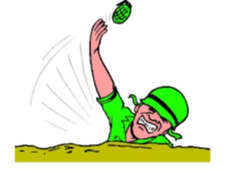 Sticker Custom Preview Image #088982 Military Cartoons Soldier Tossing Grenade1