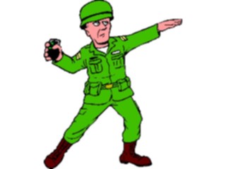 Sticker Custom Preview Image #088983 Military Cartoons Soldier Tossing Grenade2