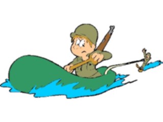 Sticker Custom Preview Image #088985 Military Cartoons Soldier Waterskiing