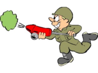 Sticker Custom Preview Image #088987 Military Cartoons Soldierwith Bug Spray
