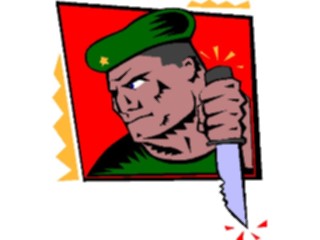 Sticker Custom Preview Image #088990 Military Cartoons Soldierwith Knife