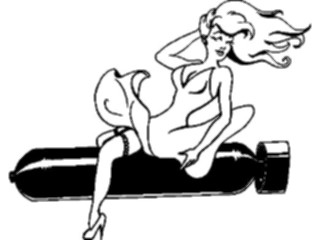 Sticker Custom Preview Image #089036 Military Cartoons Womanon Torpedo