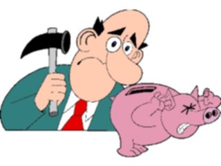 Sticker Custom Preview Image #089912 Money Cartoons Breakingthe Piggy Bank