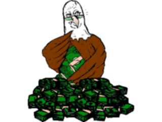 Sticker Custom Preview Image #089982 Money Cartoons Eagle Hording Money