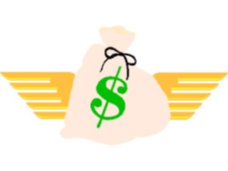 Sticker Custom Preview Image #090003 Money Cartoons Flying Money1