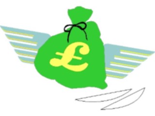 Sticker Custom Preview Image #090004 Money Cartoons Flying Money2