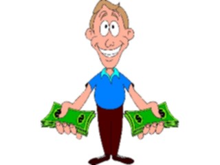 Sticker Custom Preview Image #090047 Money Cartoons Man Holding Money1