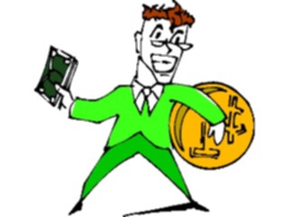 Sticker Custom Preview Image #090049 Money Cartoons Man Holding Money3