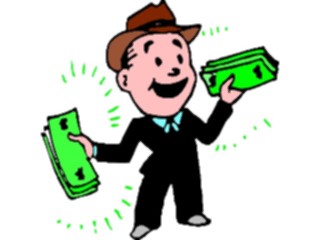 Sticker Custom Preview Image #090051 Money Cartoons Man Holding Money5